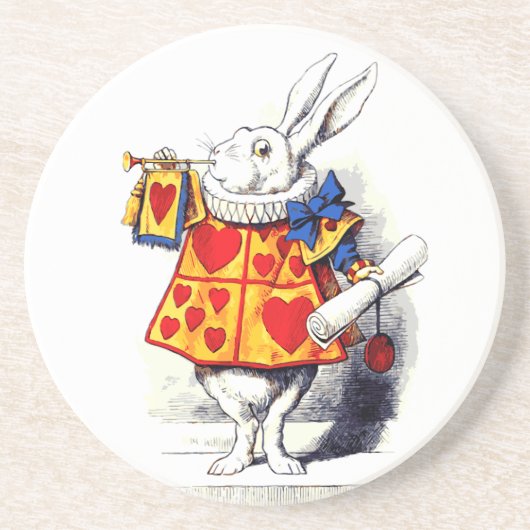 Alice in Wonderland Het witte konijn van Tenniel Zandsteen Onderzetter (Voorkant)