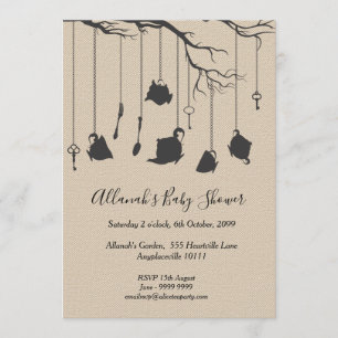 Alice in Wonderland High Tea Baby shower Tea Party Kaart
