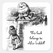Alice in Wonderland, hoge pompoen Vierkante Sticker (Voorkant)