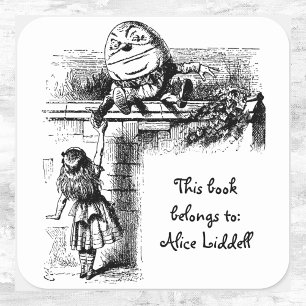 Alice in Wonderland, hoge pompoen Vierkante Sticker