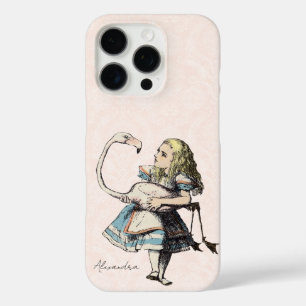 Alice in Wonderland Holding Flamingo iPhone 16 Pro Hoesje
