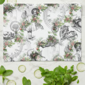 Alice in Wonderland Holly Kerstmis Theedoek (Gevouwen)