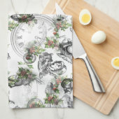 Alice in Wonderland Holly Kerstmis Theedoek (Quarter Fold)