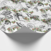 Alice in Wonderland Holly Stripe Wrapping Paper Cadeaupapier (Hoek)