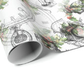 Alice in Wonderland Holly Stripe Wrapping Paper Cadeaupapier (Rol Hoek)