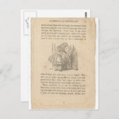 Alice in Wonderland, hoofdstuk 1, onderaan het kon Briefkaart (Voorkant / Achterkant)
