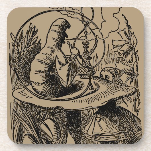Alice in Wonderland Hookah Caterpijler Bier Onderzetter (Voorkant)