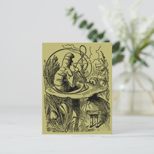  Alice in Wonderland Hookah Caterpijler Briefkaart (Staand voorkant)