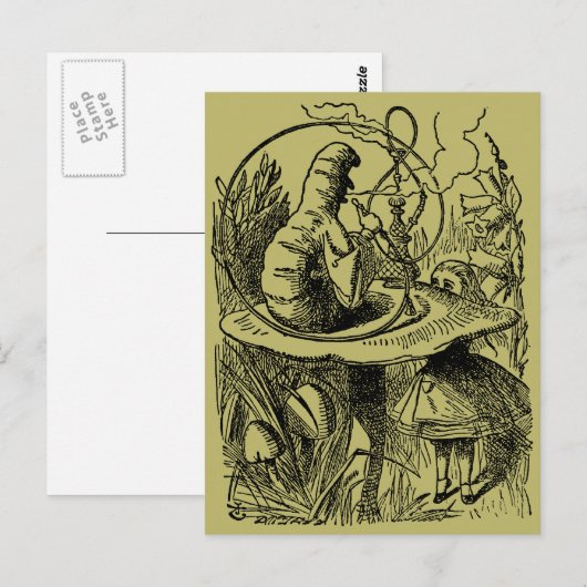  Alice in Wonderland Hookah Caterpijler Briefkaart (Voorkant / Achterkant)