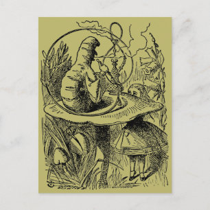 Alice in Wonderland Hookah Caterpijler Briefkaart
