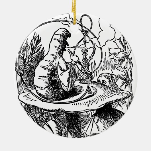  Alice in Wonderland Hookah Caterpijler Keramisch Ornament (Achterkant)