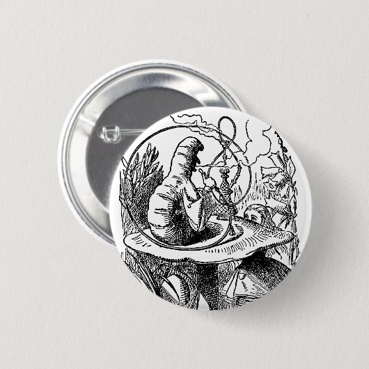 Alice in Wonderland Hookah Caterpijler Ronde Button 5,7 Cm (Voorkant /achterkant)