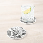 Alice in Wonderland Hookah Caterpijler Zandsteen Onderzetter (Zijkant)