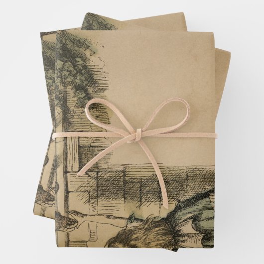  Alice in Wonderland Humpty Dumpty Inpakpapier Vel (In situ)