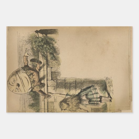 Alice in Wonderland Humpty Dumpty Inpakpapier Vel (Voorkant)