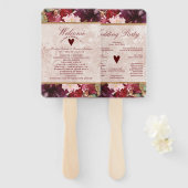 Alice in Wonderland huwelijksceremonie programma Handwaaier (Voorkant en achterkant)