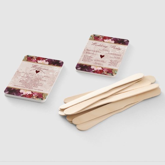 Alice in Wonderland huwelijksceremonie programma Handwaaier (Niet-gemonteerd)