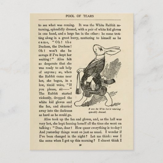  Alice in Wonderland Illustratie  Briefkaart (Voorkant)