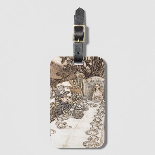 Alice in Wonderland Illustratie Mad Hatter Bagagelabel (Voorkant (verticaal))