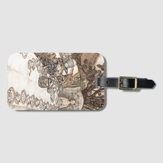 Alice in Wonderland Illustratie Mad Hatter Bagagelabel (Voorkant (horizontaal))