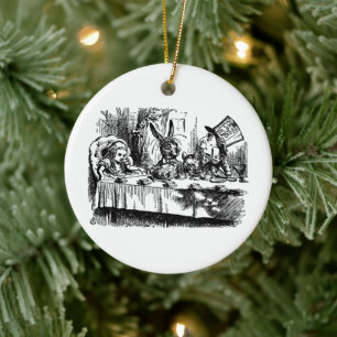 Alice in Wonderland Illustratie Mad Hatter Keramisch Ornament