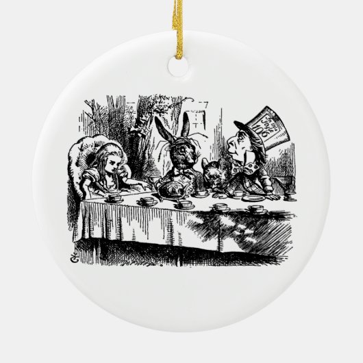 Alice in Wonderland Illustratie Mad Hatter Keramisch Ornament (Achterkant)