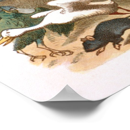  Alice in Wonderland Illustratie Poster (Hoek)