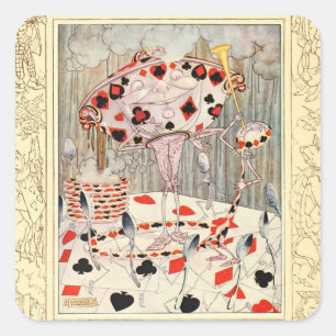 Alice in Wonderland  illustratie Vierkante Sticker