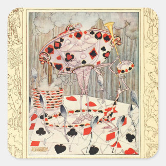 Alice in Wonderland  illustratie Vierkante Sticker
