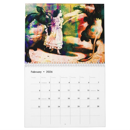 Alice in Wonderland Illustraties 2026 Kalender (Feb 2026)