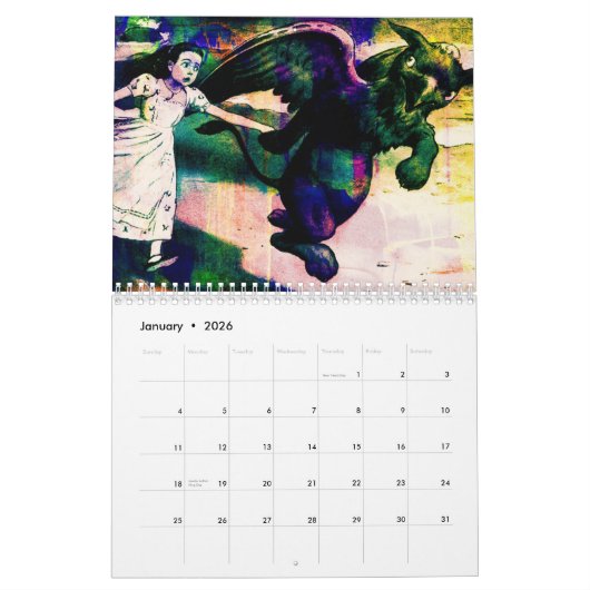 Alice in Wonderland Illustraties 2026 Kalender (Jan 2026)