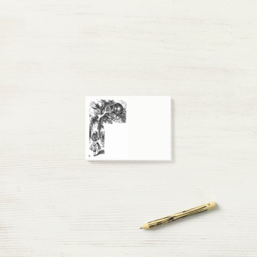 Alice in Wonderland Illustration Cheshire Cat Post-it® Notes (Op bureau)