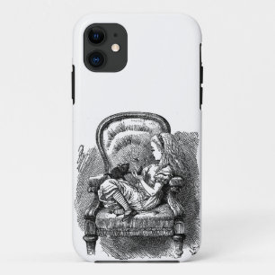  Alice in Wonderland in een boek voor een stoel iPhone 11 Hoesje