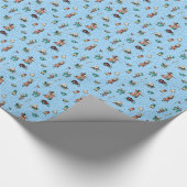 Alice in Wonderland in koraal/turquoise en glitter Cadeaupapier (Hoek)
