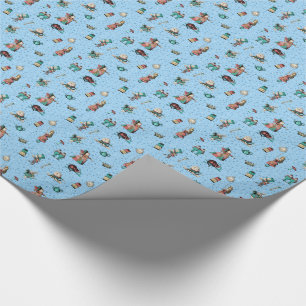 Alice in Wonderland in koraal/turquoise en glitter Cadeaupapier