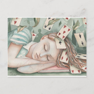 Alice in Wonderland in slaap Briefkaart