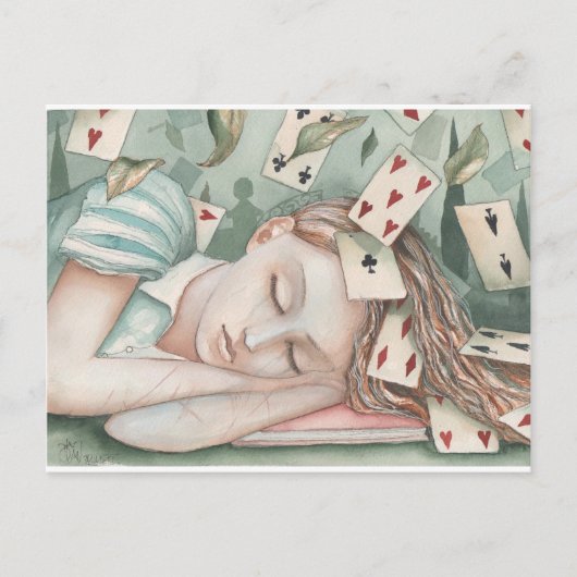 Alice in Wonderland in slaap Briefkaart (Voorkant)
