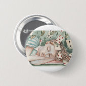 Alice in Wonderland in slaap Ronde Button 5,7 Cm (Voorkant /achterkant)