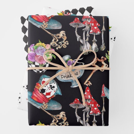 Alice in Wonderland inpakpapier (Set van 3) (In situ)