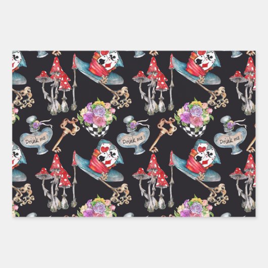 Alice in Wonderland inpakpapier (Set van 3) (Voorkant)