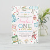 Alice in Wonderland Invitation, Onederland Invite Kaart (Staand voorkant)