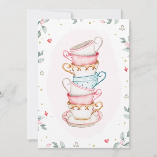 Alice in Wonderland Invitation, Onederland Invite Kaart (Achterkant)