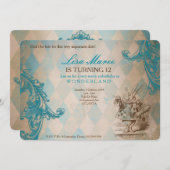 Alice in Wonderland - Invite Kaart (Voorkant / Achterkant)