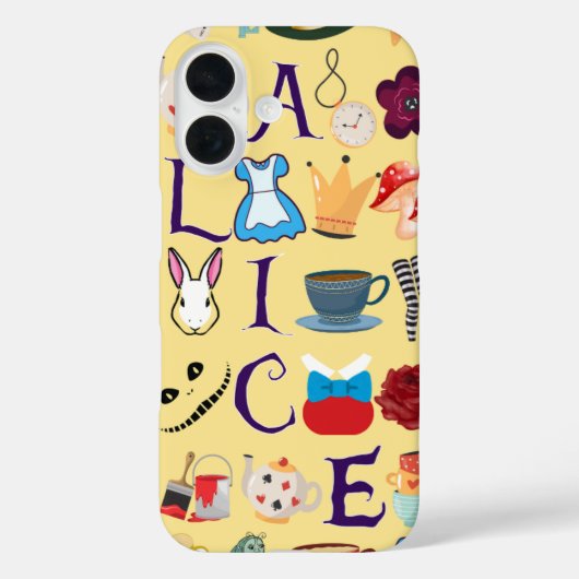 Alice in Wonderland iPhone 16 hoesje ontwerp (Achterkant)