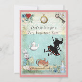 Alice in Wonderland is niet te laat Baby shower ro Kaart (Voorkant)