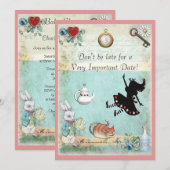 Alice in Wonderland is niet te laat Baby shower ro Kaart (Voorkant / Achterkant)