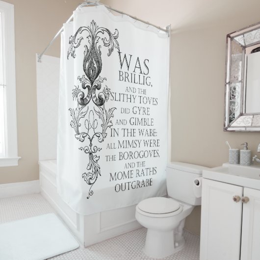 Alice in Wonderland Jabberwocky Douchegordijn (In situ)