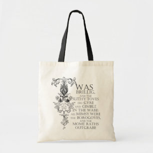 Alice in Wonderland Jabberwocky gedicht Canvas tas