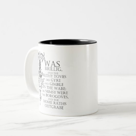 Alice in Wonderland Jabberwocky gedicht koffie Mok (Voorkant links)