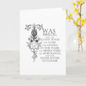 Alice in Wonderland Jabberwocky gedicht Wenskaart Kaart (Gele Bloem)